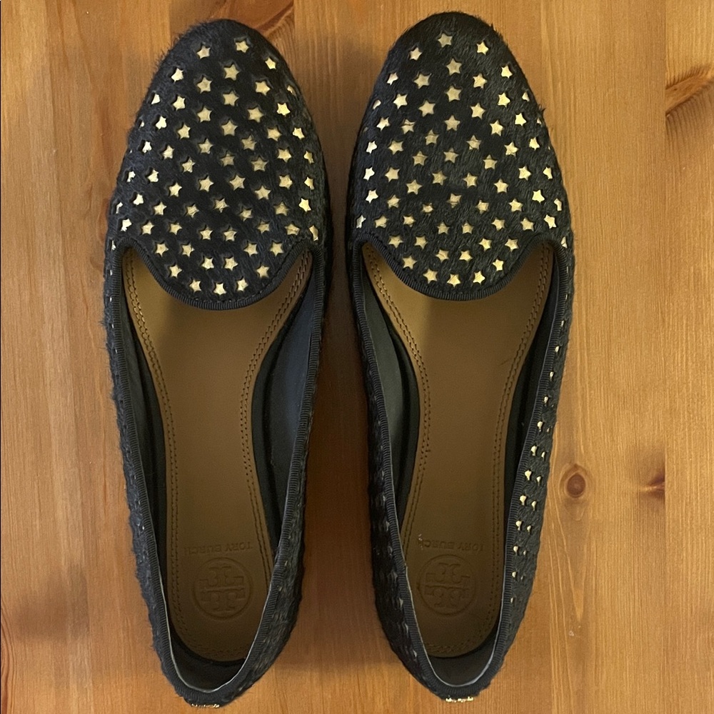 Tory Burch Calf Hair Star Flats - Size 7